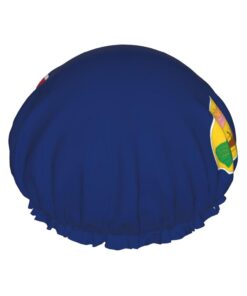 Duschhaube mit Flagge der Turks- und Caicosinseln, weich gefüttert, doppellagig, waschbar, breites Gummiband, Haar-Duschhaube für Badewanne