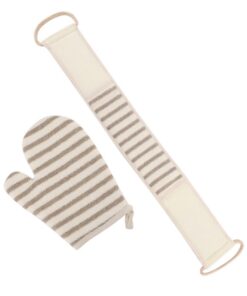 Healvian Badehautreinigungshandschuh aus Leinen mit Bequemen Material und Leichtem Design 2 Stück Handtuchhandschuh für Anwendung zu Hause im Badezimmer
