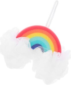VALICLUD Babyschwamm Weicher und Flexibler Badewannenschwamm aus Pe und Schwamm Regenbogenförmiger Leicht zu Greifen Babyaccessoire für Sanftes Baden