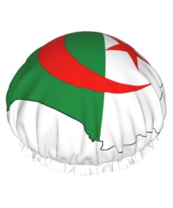 Duschhaube mit Algerien-Flagge, bedruckt, für Damen, großes waschbares Gummiband, Badehaar, Duschhaube