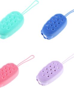 VALICLUD 4 Stück Teiliges Silikon Duschbürste Doppelseitige Körperbürste für Sanfte Massage für Altersgruppen Fördert die Durchblutung und Hautelastizität Farbe Zufällig