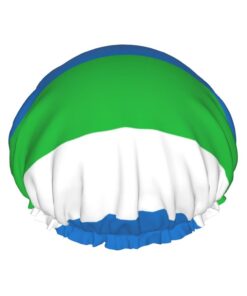 Sierra Leone Haarnütze mit Flaggenaufdruck, mit verstellbarem Gummiband und lebendig, Duschhaube für Damen, wiederverwendbar, wasserdicht