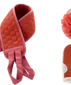 STOBAZA 3 Stück Badetücher mit Desinfektions Badebällen Lange Rückentücher aus Komfortablem Material für Damen und Herren Effektive Körperreinigung mit Sicherem Halt