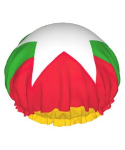 Badekappe mit Flagge von Myanmar, für langes Haar und kurzes Haar, waschbar, elastisches Band, Badehaarmütze für langes Haar, Zopf