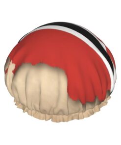 Trinidad und Tobago Flagge Map03 Druck weich gefütterte Duschhaube, doppellagig, waschbar, breites Gummiband, Haar-Duschhaube für Badewanne