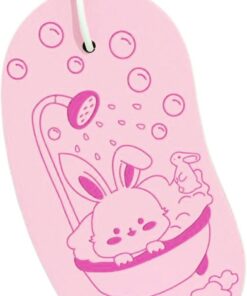 Baby-Badeschwamm, kleiner Duschschwamm für Badezimmer, leicht, kompakt, weiches Material und tragbar, hautfreundlicher Körperschrubber für Kinder und Erwachsene, 14 x 7 x 2,5 cm, Rosa