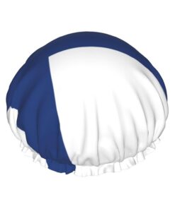 Badekappe mit finnischer Flagge, für langes und kurzes Haar, waschbar, elastisches Band, Badehaarmütze für langes Haar, Zopf