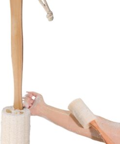 Luffa-Rückenschrubber für die Dusche – Körperbürste – langer Griff | Duschbürste, Luffa-Rückenpeeling für Männer und Frauen