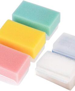Healvian 5 Stück Teiliges Massagebürsten für Weiche Schwamm Badekörperbürste Sinneswahrnehmung für Sanfte Hautpflege und Entspannung Bunten Farben Gelb Weiß Grün Blau