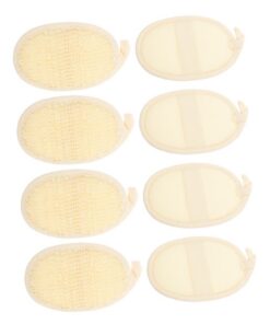 VALICLUD 8 Stück Weicher Luffa Pads aus Baumwolle und Leinen für Sanftes Peeling und Entfernung Abgestorbener Haut im Bad der Dusche