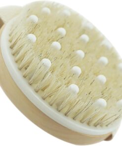 OUNONA Runde Trockenbürste mit Silicagel Massagekopf Sanfte Körperbürste gegen Cellulite Peelingbürste für Glatte Elastische Haut Unisex Badebürste für Rücken und Schwer Erreichbare