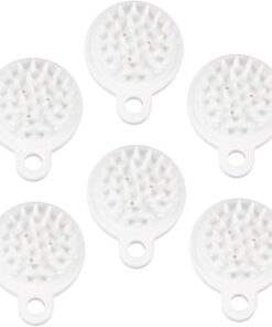 Abaodam 6stücke Kopfhautmassagebürste Shampoo-massagebürste für Duscherlebnis Haarreinigungskamm mit Ergonomischem Griff für Gemeinsame Nutzung und Verschiedene Haarlängen Weißes Finish