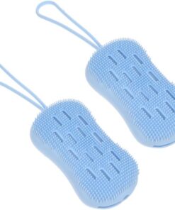 Silikonbürste -pack Blau für Badezimmer und Dusche | Silikon, Leicht zu Reinigen, Körperpeeling, 2 Stück, Bad Reinigungsbürste