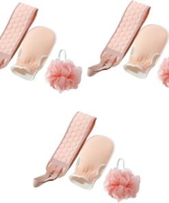 Cabilock 3 Sätze Dreiteiliges Badetuchset Entferner Abgestorbener Hautzellen Peelingbad Handschuh Zum Schrubben des Rückens Peeling-rückenwäscher Badebürste Verdicken Badegürtel Wolkensamt