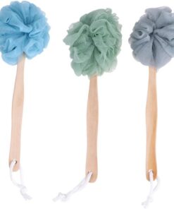 OUNONA 3 Stück Badekugeln mit Langem Holzgriff zur Körperpflege für Badezimmer Nylon Waschbürste zum Entfernen Abgestorbener Haut der Durchblutung