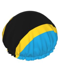 Tansania-Flagge, groß, wasserdicht, Duschhaube für Damen, langes Haar, waschbar, elastisches Band, Badehaarmut