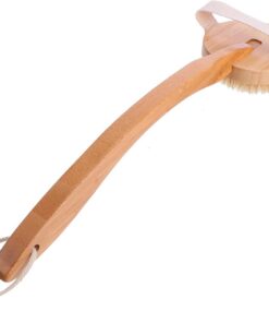 STOBAZA Holzbürste mit Abnehmbarem Langem Griff und Natürlichen Borsten Massagebürste für Haushalt zur Gründlichen Rückenreinigung und Sanften Hautpflege