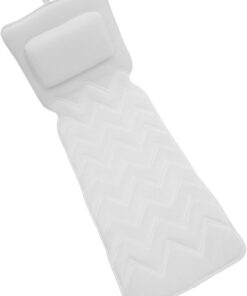 STOBAZA Weißes Nackenkissen und rutschfeste Badewannenmatte aus Polyester für Komfortable Entspannung während Badewanne und Spa Leicht Tragbar