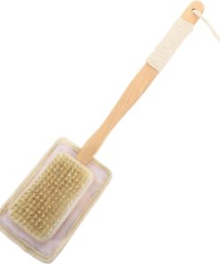 Rückenpeeling für die Dusche, natürliche Badebürste mit Griff und Ersatz-Pads, natürlicher , für Frauen, Männer und