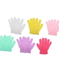 STOBAZA Schrubbender Duschhandschuh 12 Stück aus Nylon Doppelseitig für Effektives Körperpeeling und Massage Beim Baden an Beinen und Brust Zufällige Farbe