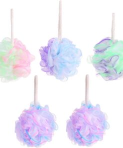 5 Stück Duschschwämme aus Netzgewebe mit Weicher Pe Struktur Multifunktional für Badewanne und Dusche als Badezimmer Badeschwamm für Damen und Herren Zufällige Farbe