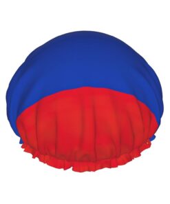 Badehaube mit russischer Flagge, wiederverwendbar, doppelte wasserdichte Schichten, Duschhauben für Damen
