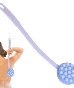 Rückenlotion-Applikator, Duschbürste mit langem Griff, Körperwerkzeug, weiche Borsten, gleichmäßige Lotionanwendung, ergonomischer Griff, und Reisebad
