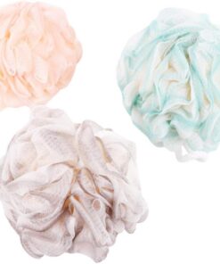 Badeschwämme Reichhaltigem Schaum 3 Stück aus Kunststofffaser Zufällige Farbe mit Kurzem Band Hautnah für Männer und Frauen zur Dusche und Pflege