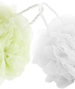 OUNONA 2 Stück Grüne Badeblumen aus Pe mit Einfachem Griff und Praktischem Aufbewahrungsdesign für Erfrischendes Körperpeeling unter Dusche