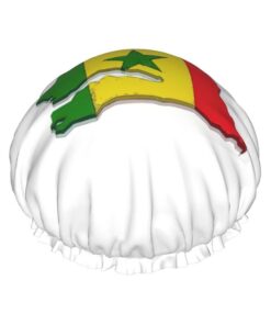 Senegal-Flagge, Kartendruck, Dusch-Essentials für Frauen, großes waschbares Gummiband, Badehaar, Duschhaube
