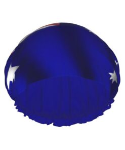 Badekappe mit australischer Flagge, für langes und kurzes Haar, waschbar, elastisches Band, Badehaarmütze für langes Haar, Zopf