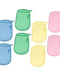 Healvian 8 Stück Teiliges Set Peeling Handschuhe für Hautreinigungs und Massagehandschuhe mit Schaumstoffmesh für Sanfte Hautpflege für Dusche und Bad