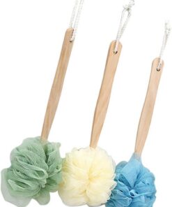 OUNONA Badebürste mit Langem Holzgriff 3 Stück Duschschwamm Körperpeeling für Damen Herren
