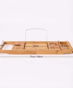 MU Haushaltsregale Regale Holz Luxus Bambus Badewanne Caddy Tablett, verstellbare Badtisch ausziehbare rutschfeste Seiten, passt auf Jede Wanne Racks