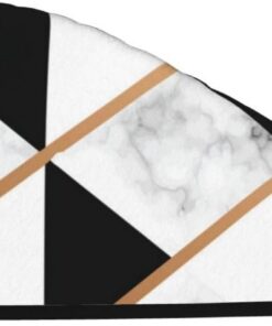 Xzeit Schwarz und Weiß Marmor Textur Haar Handtuch Korallen Samt Trockene Haare Caps Schnell Trockenes Haar Bad Duschhaube Super Saugfähige Haartücher für nasses Haar Langes Dickes Lockiges Haar