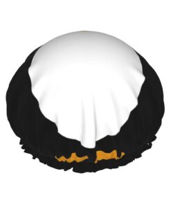 Badekappe mit niedlichem Pinguin-Druck, für langes Haar und kurzes Haar, waschbar, elastisches Band, Badehaarmut für langes Haar, Zopf