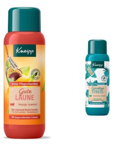 Kneipp Aroma-Pflegeschaumbad Gute Laune, 1er Pack (1 x 400 ml) & Aroma-Pflegeschaumbad Goodbye Stress - Badezusatz mit ätherischen Ölen aus Rosmarin & Wasserminze 400ml