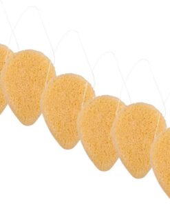 6 Stück Gesichtsreinigungsschwamm aus Konjak, Gelb, Vegan | Tägliches Peeling, Unterstützt bei Rosazea und Trockenen Schuppen, Reinigt Sanft
