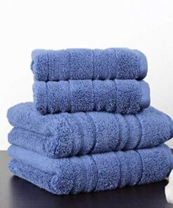 MicroCotton Expression Baumwolltuch Hand- und Waschlappen, Blau, 4 Stück