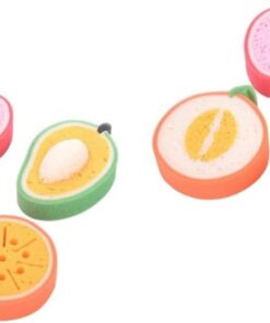 Healvian 2 Sets Einzigartige Badeschwämme Mit Fruchtdesign Badeutensilien Für Kinder Körperreinigungsschwamm Wäscher Badebürste 4 Stück * 2