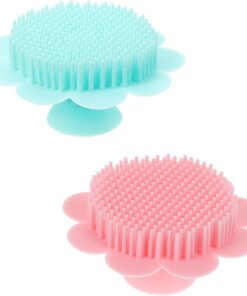 OUNONA 2 Stück-pack Silikon Badebürste für Babys mit Kopfhautmassagefunktion Stabil und Leicht zu Halten zur Sanften Reinigung und Massage Beim Baden