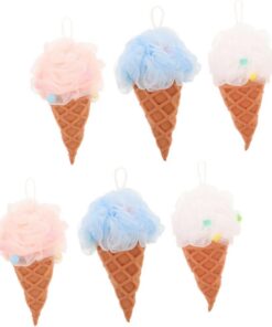 OUNONA 6stücke Badeschwämme Eiscreme-körperschwamm mit Luffa Peeling-körperschwamm Reiseschwamm Dusch-körperpeeling Wiederverwendbarer Luffaschwamm Rückenschwamm Duschzubehör für Damen Ba