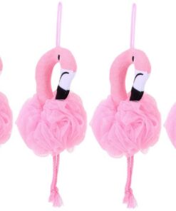 VALICLUD 4stücke Junge Mädchen-badeschwamm Flamingo Motiv Sanftes Material Hautfreundlich Für Empfindliche Haut Reichlich Schaum Badespaß Sicher Für Kinderbad Dusche Zuhause