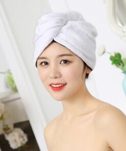 Mikrofaser Nach Der Dusche Haar Trocknung Wrap Damen Mädchen Handtuch Schnelles Trockenes Haar Hut Cap Turban Head Wrap Badewerkzeuge (zufällige Farbe)