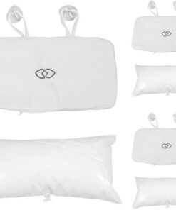 Healvian 3-teiliges aufblasbares Badewannenkissen: Badewannen-Kopfstütze mit Saugnäpfen für den Heim-, Hotel- und Salonbereich – atmungsaktives und ergonomisches Kopfkissen