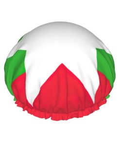 Badehaube mit Flagge von Myanmar, wiederverwendbar, doppelte wasserdichte Schichten, Duschhauben für Frauen und Damen