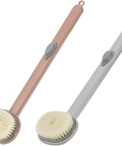 OUNONA 2stücke Rückenbürste für Dusche mit Langem Griff und Seifenspender Badebürste zum Peeling und Baden Körperbürste für Schwer Erreichbare Stellen