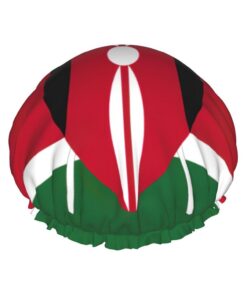 Duschhaube mit Flagge von Kenia, groß, waschbar, elastisches Band, Badehaar, Duschhaube