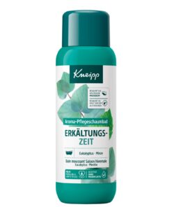 Kneipp Aroma-Pflegeschaumbad Erkältungszeit - Badezusatz mit natürlichen ätherischen Ölen aus Eukalyptus & Minze - sanfte Hautpflege - aromakologische Wirkung für ein besseres Wohlbefinden - 400ml