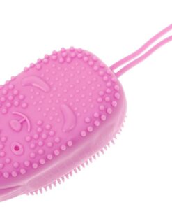 Silikon Badebürste mit Seifenfach, Flieder, zum Automatischen Einweichen | Rückenbürste und Duschbürste, für Zuhause und Dusche, Leicht zu Greifen, Mehrzweck